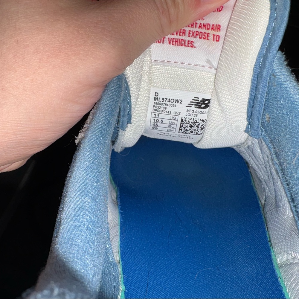 New Balance Blue and Gray 574 classic Shoes - Picture 4 of 5